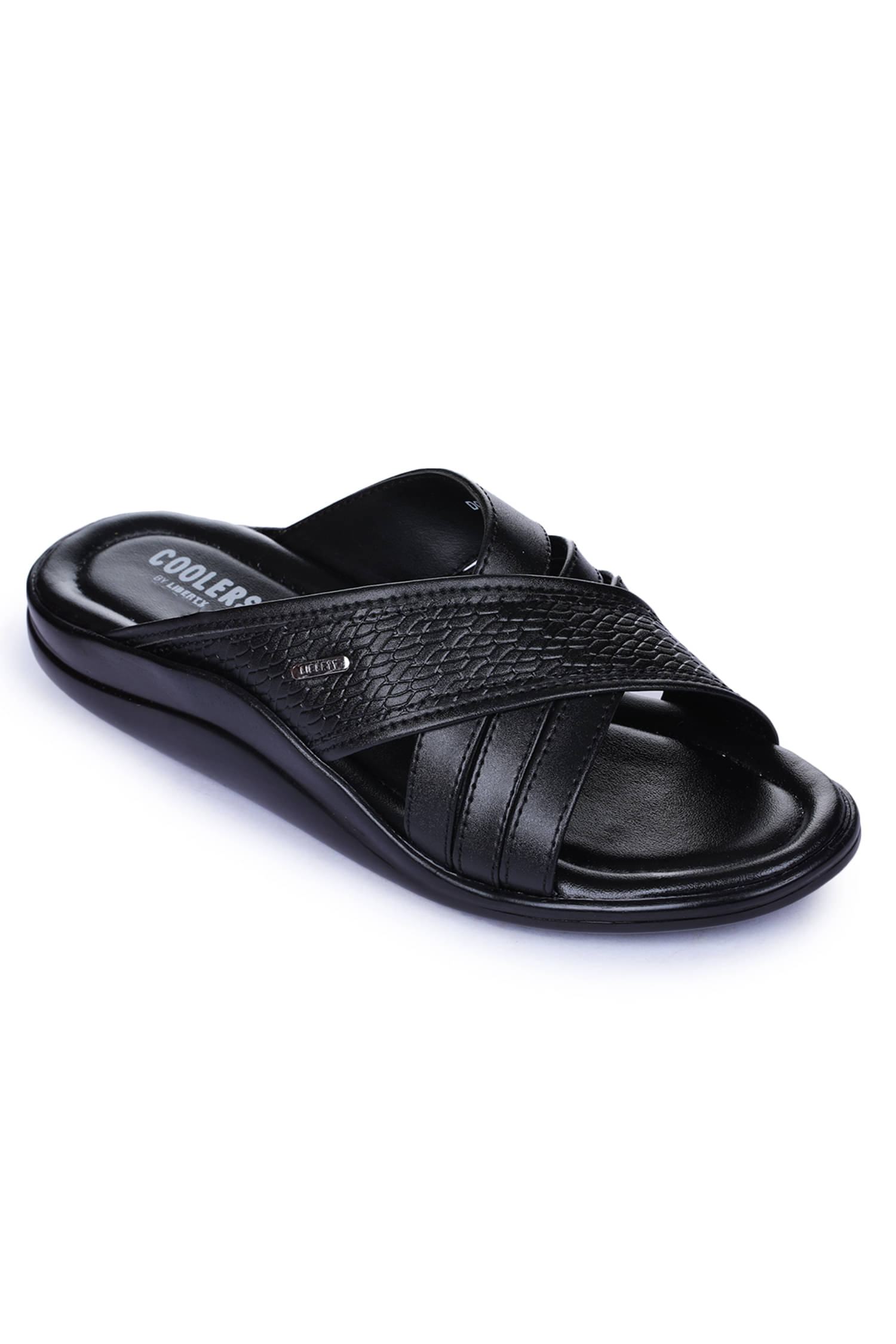     			Liberty Black Men's Leather Slipper