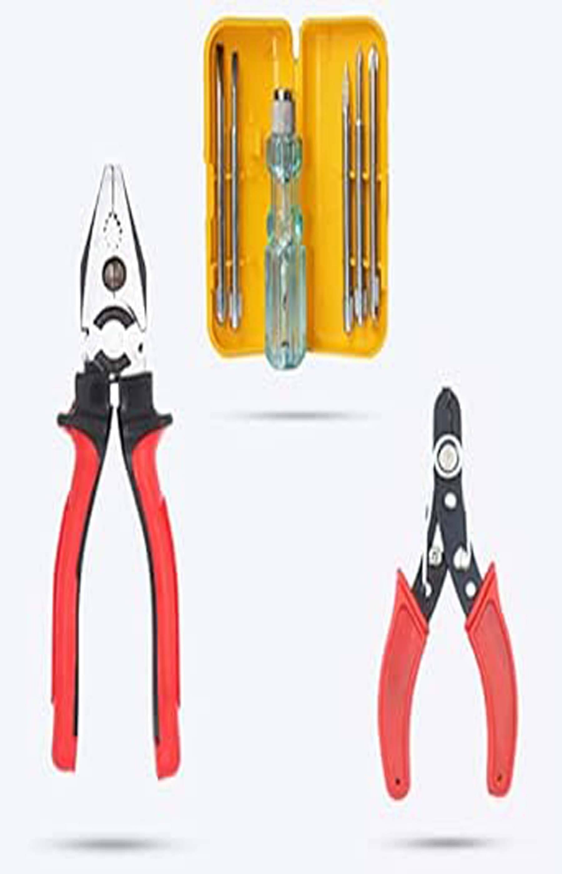     			MS ENTERPRISES ombo of 3Pcs- Plier, 5in1 Screwdriver Set, Wire Cutter Hand Tools Kit