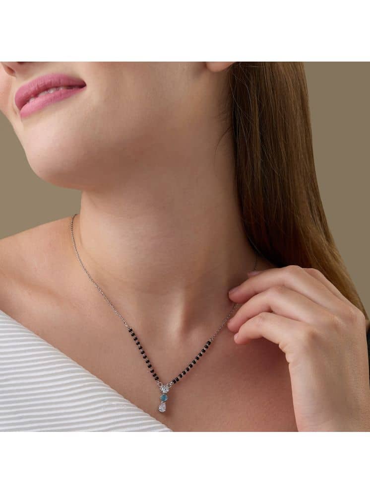 Maira 925 Sterling Silver Silver Manglsutra - Jewellery Sets | Buy online on ZillyBuy