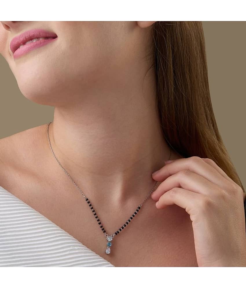 Maira 925 Sterling Silver Silver Manglsutra - Jewellery Sets | Buy online on ZillyBuy