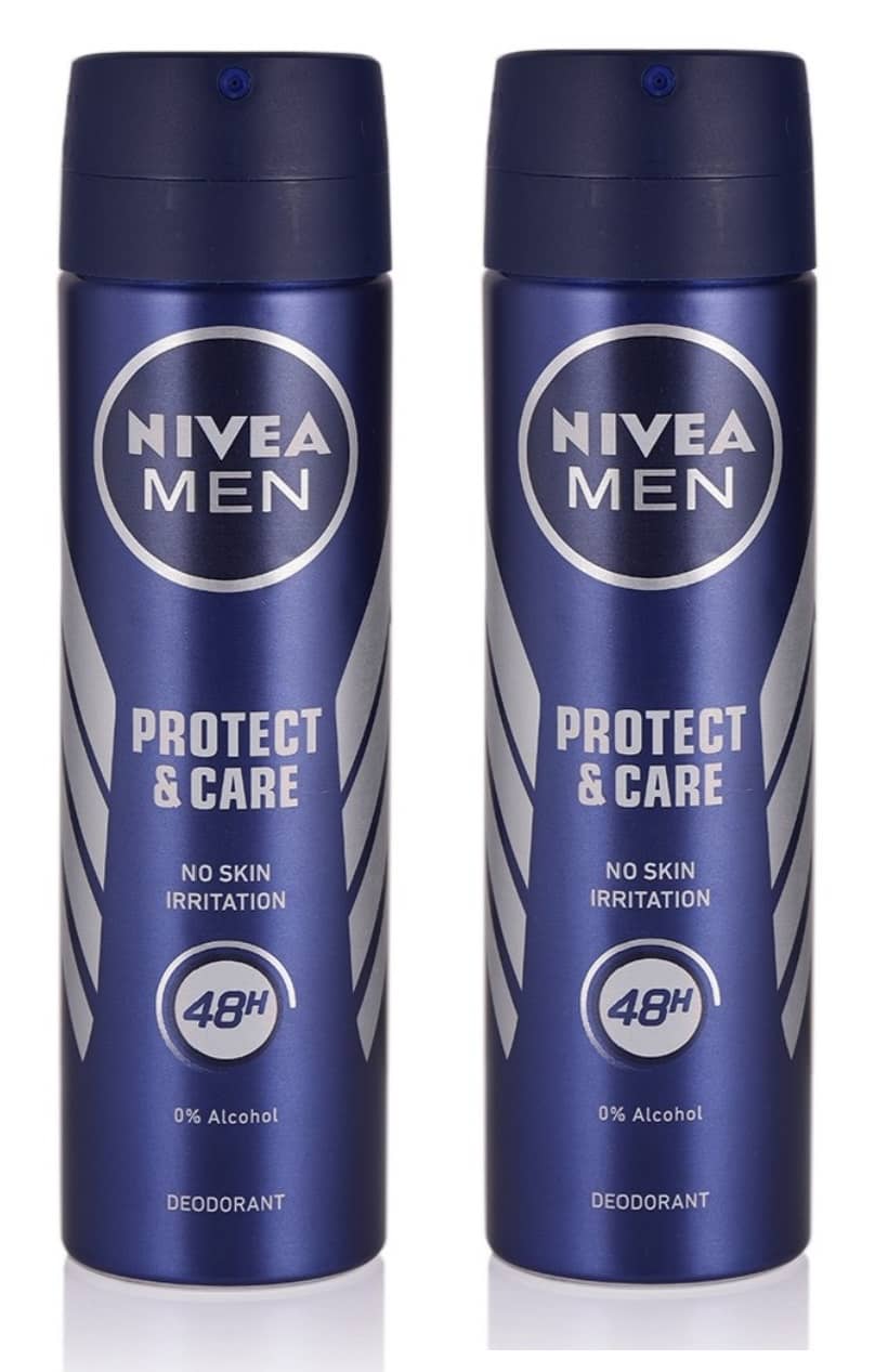Nivea 2 Protect And Care Deodorant, 150Ml each Deodorant Spray for Men,Women,Unisex 300 ml ( Pack of 2 )