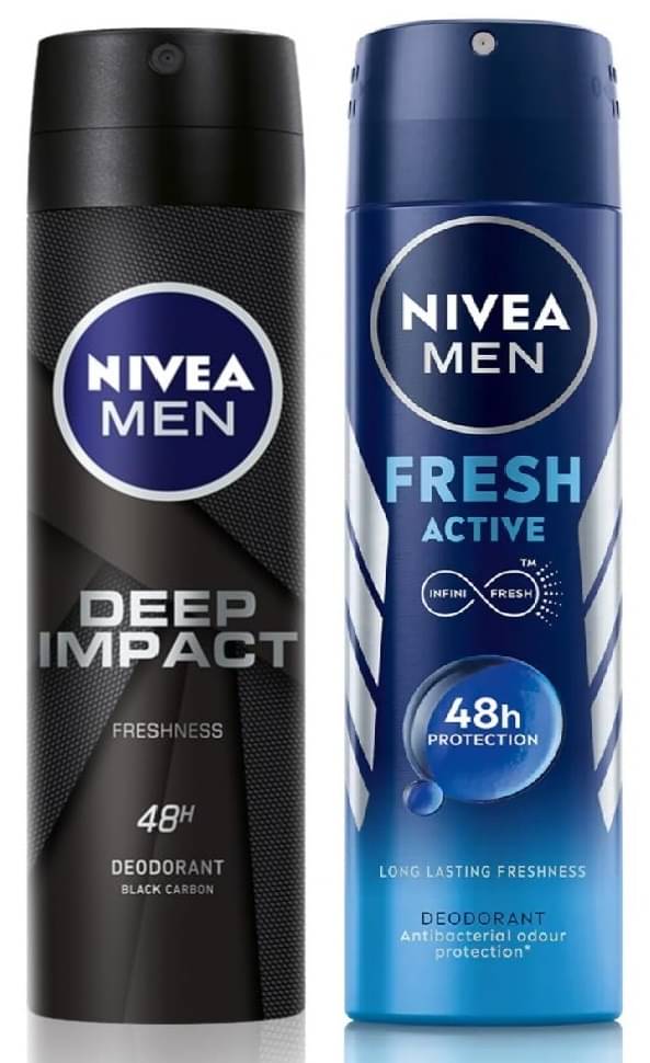 Nivea Deep Impact& Fresh Active ,150 ml each Deodorant Spray for Men,Women,Unisex 300 ml ( Pack of 2 ) Nivea Deep Impact& Fresh Active ,150 ml each Deodorant Spray for Men,Women,Unisex 300 ml ( Pack of 2 )