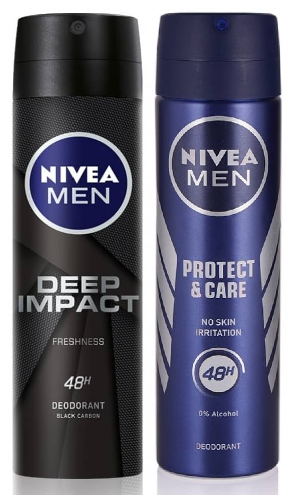     			Nivea Deep Impact&Protect And Care ,150Ml Deodorant Spray for Men,Women,Unisex 300 ml ( Pack of 2 )