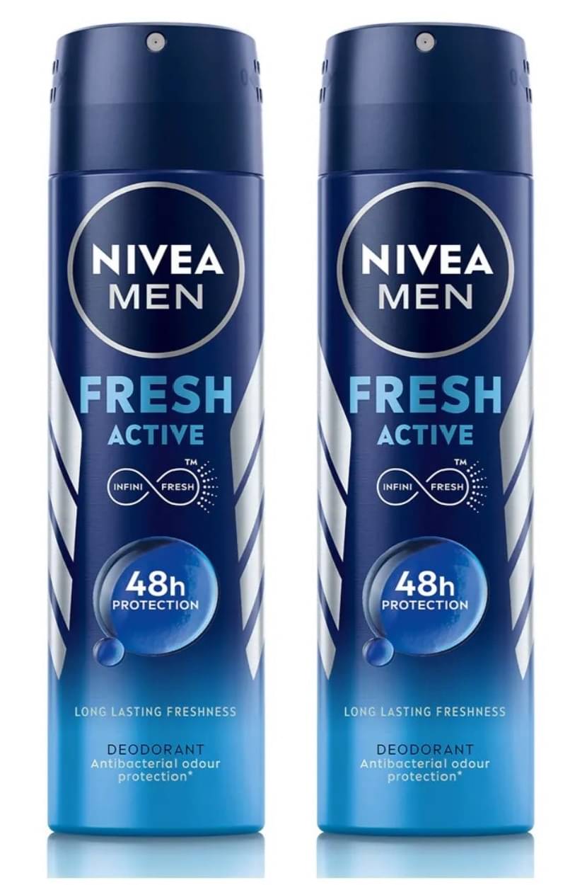 Nivea Fresh Active Deodorant, 150 ml each Deodorant Spray for Men,Women,Unisex 300 ml ( Pack of 2 ) Nivea Fresh Active Deodorant, 150 ml each Deodorant Spray for Men,Women,Unisex 300 ml ( Pack of 2 )