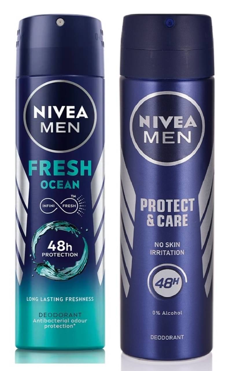 Nivea Fresh Ocean&Protect And Care ,150Ml each Deodorant Spray for Men,Women,Unisex 300 ml ( Pack of 2 ) Nivea Fresh Ocean&Protect And Care ,150Ml each Deodorant Spray for Men,Women,Unisex 300 ml ( Pack of 2 )