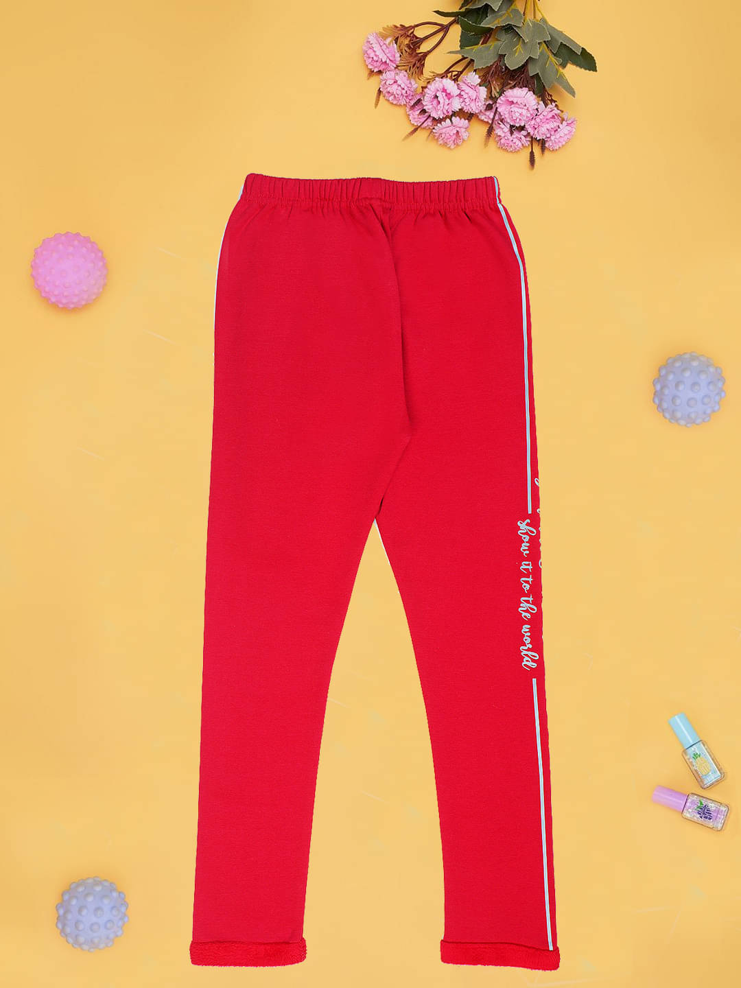 PAMPOLINA Pack of 1 Girls Cotton Blend Trousers ( Red ) PAMPOLINA Pack of 1 Girls Cotton Blend Trousers ( Red )