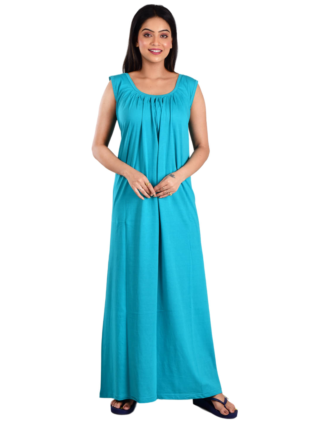     			PIYALI'S CREATION WOMEN'S Blue Hosiery Women's Nightwear Nighty & Night Gowns ( Pack of 1 )
