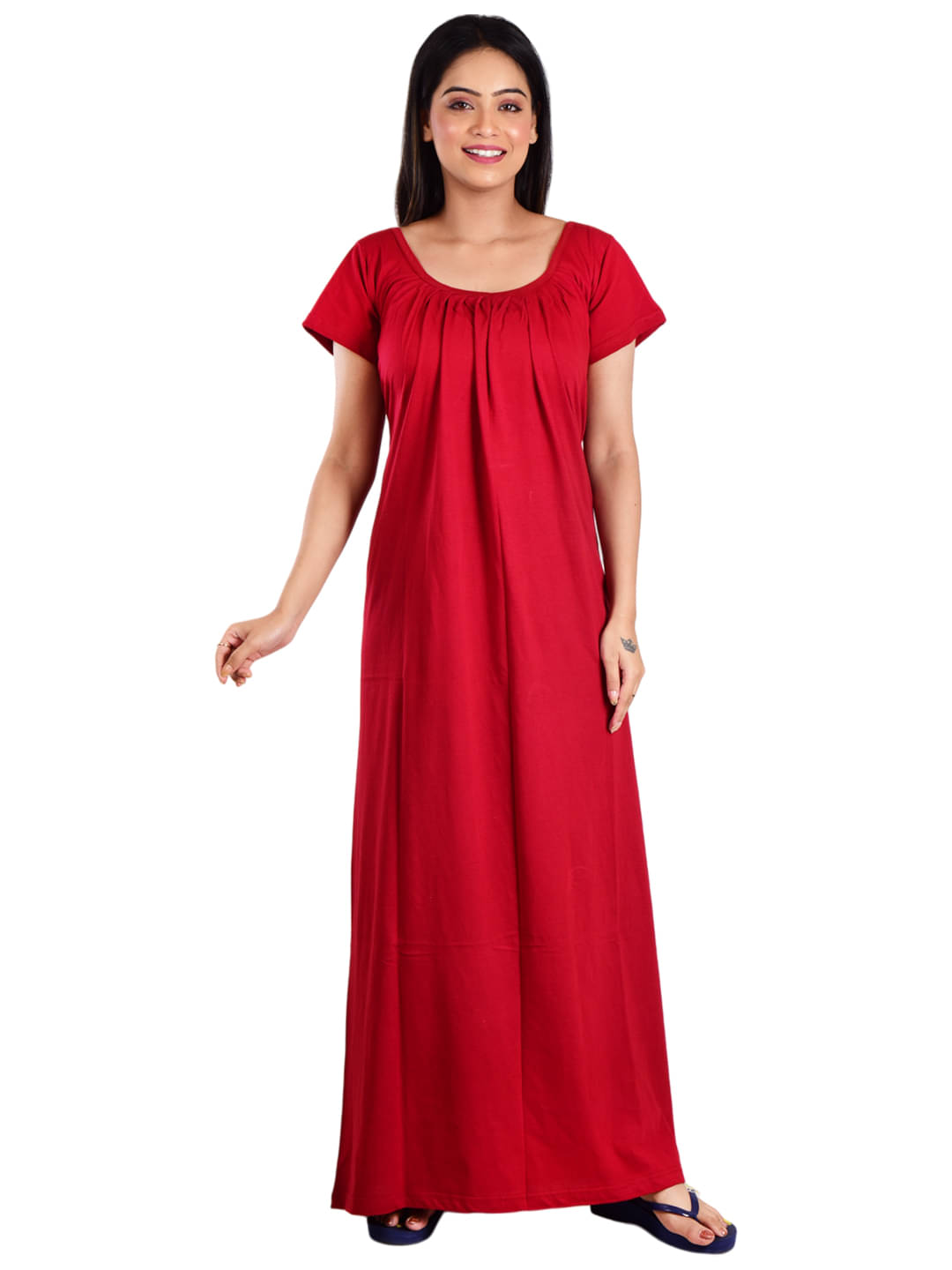 PIYALI'S CREATION WOMEN'S Maroon Hosiery Women's Nightwear Nighty & Night Gowns ( Pack of 1 ) PIYALI'S CREATION WOMEN'S Maroon Hosiery Women's Nightwear Nighty & Night Gowns ( Pack of 1 )