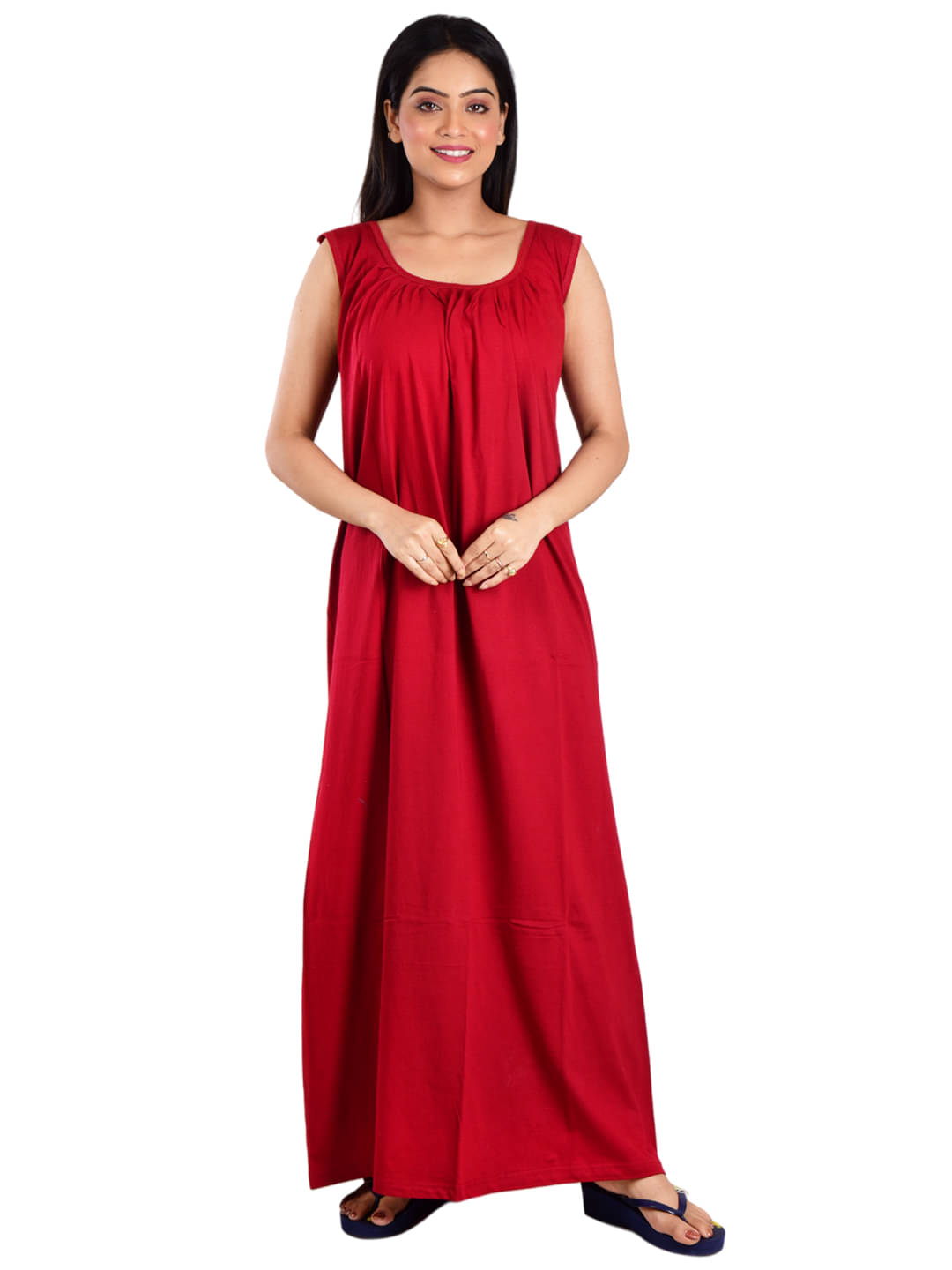     			PIYALI'S CREATION WOMEN'S Maroon Hosiery Women's Nightwear Nighty & Night Gowns ( Pack of 1 )