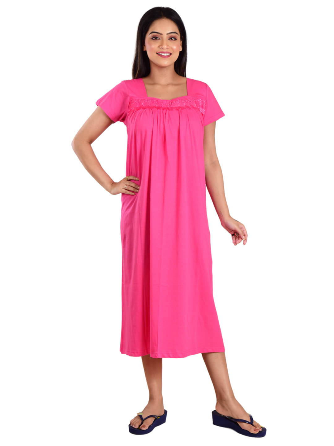     			PIYALI'S CREATION WOMEN'S Pink Hosiery Women's Nightwear Nighty & Night Gowns ( Pack of 1 )