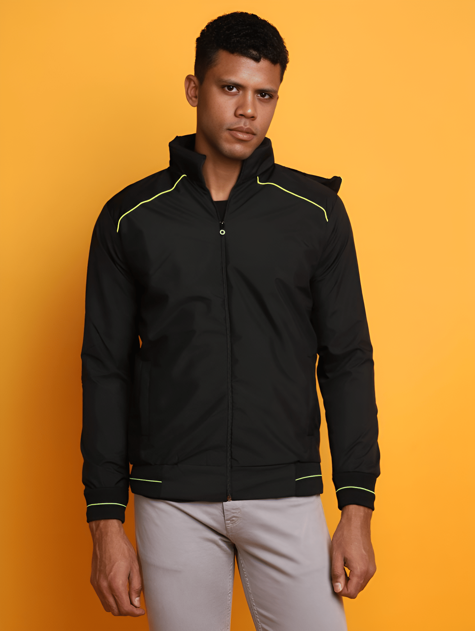 PLUS PARADISE Polyester Men's Casual Jacket - Black ( Pack of 1 ) PLUS PARADISE Polyester Men's Casual Jacket - Black ( Pack of 1 )