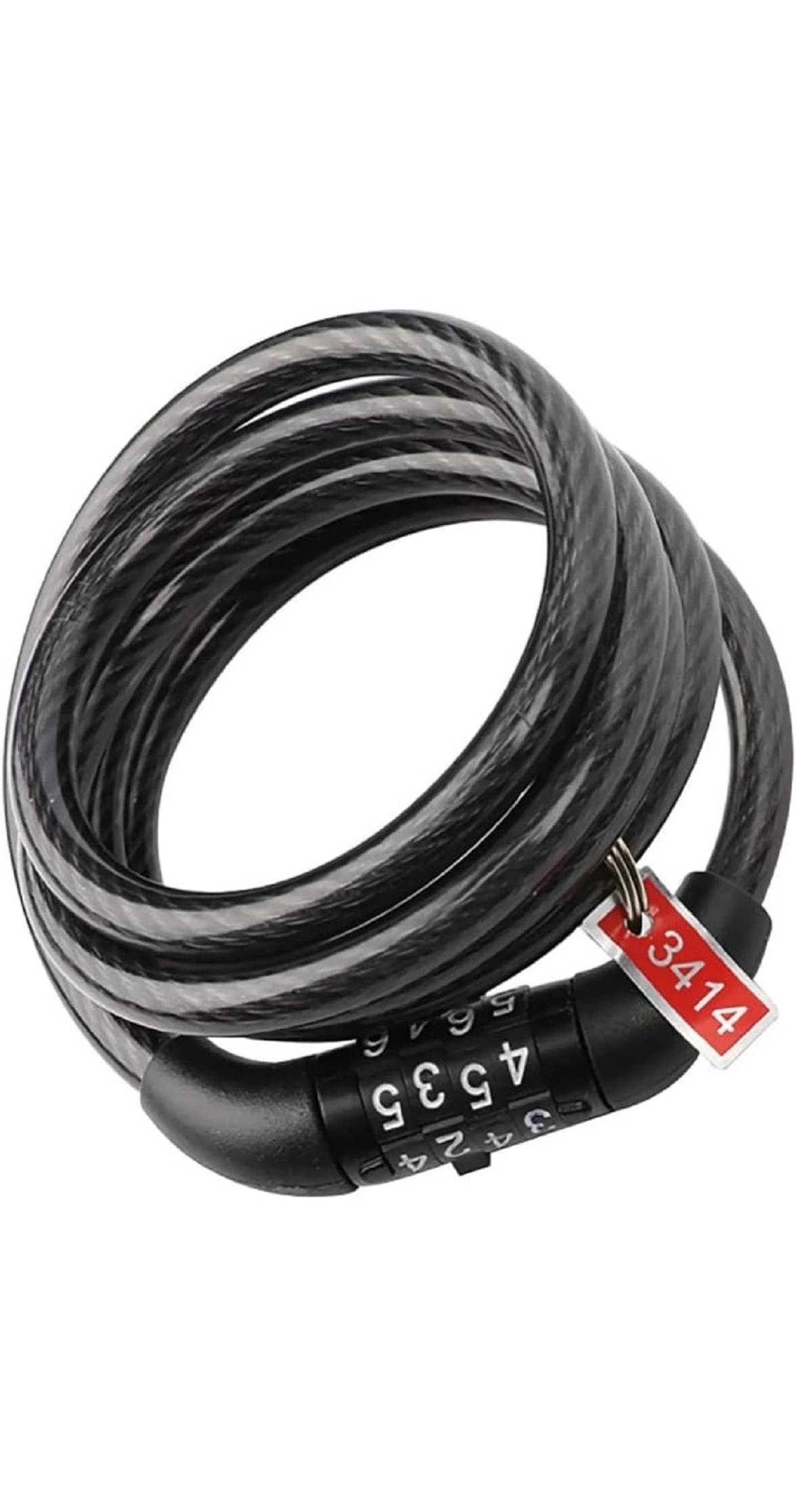     			Parcon Black Cable Type Helmet Lock - Non-Resettable Number Lock
