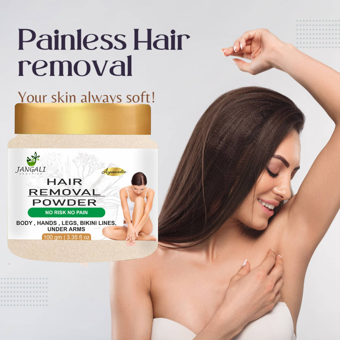     			Pure Jangali Organics Pre Wax Powder 100 gm