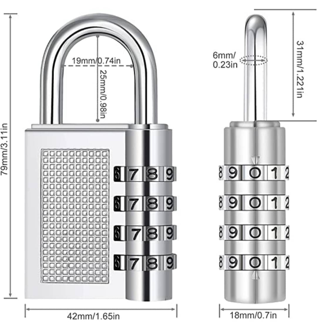 QitmirMKT High Security Combination Lock Multi Color Safety Lock ( Pack of 1 ) QitmirMKT High Security Combination Lock Multi Color Safety Lock ( Pack of 1 )
