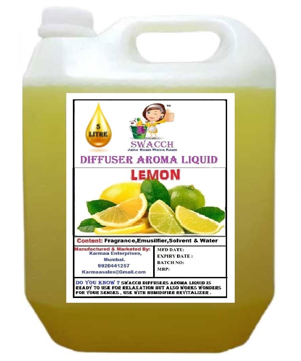     			SWACCH Evaporative Diffuser Refill Lemon 5000 mL
