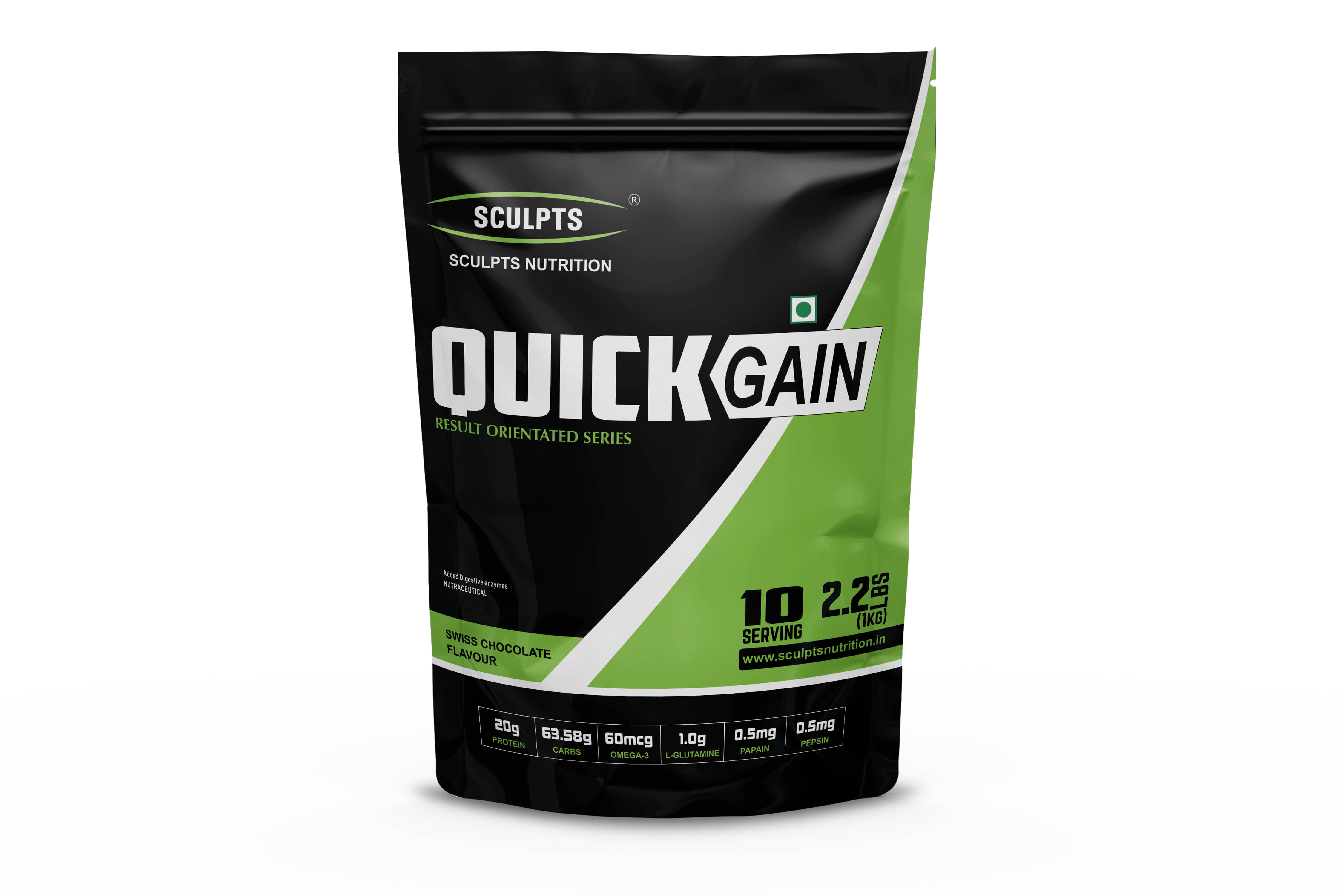 Sculpts Nutrition Quick Gain Whey Protein Powder ( 1000 gm , Swiss Chocolate - Flavour ) Sculpts Nutrition Quick Gain Whey Protein Powder ( 1000 gm , Swiss Chocolate - Flavour )