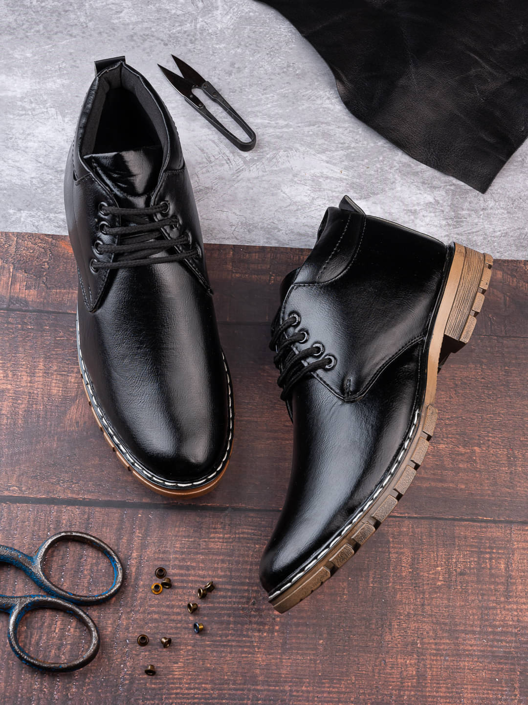     			Sneaklab Black Men's Casual Boots