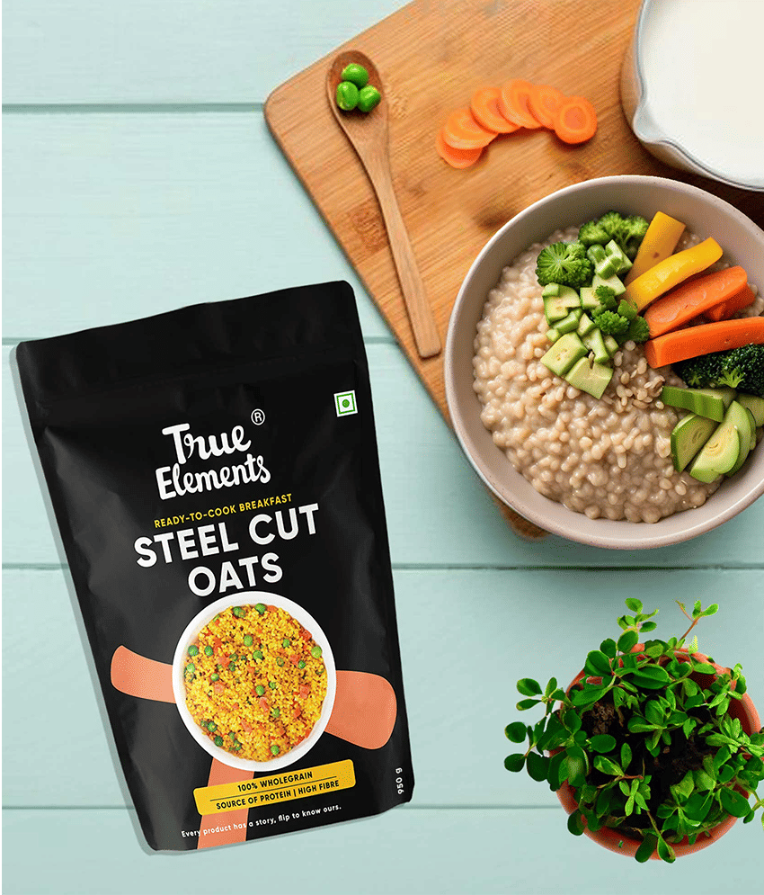     			True Elements Steel Cut Oats, Breakfast Cereal for Weight Management 950g (Pack of 1)