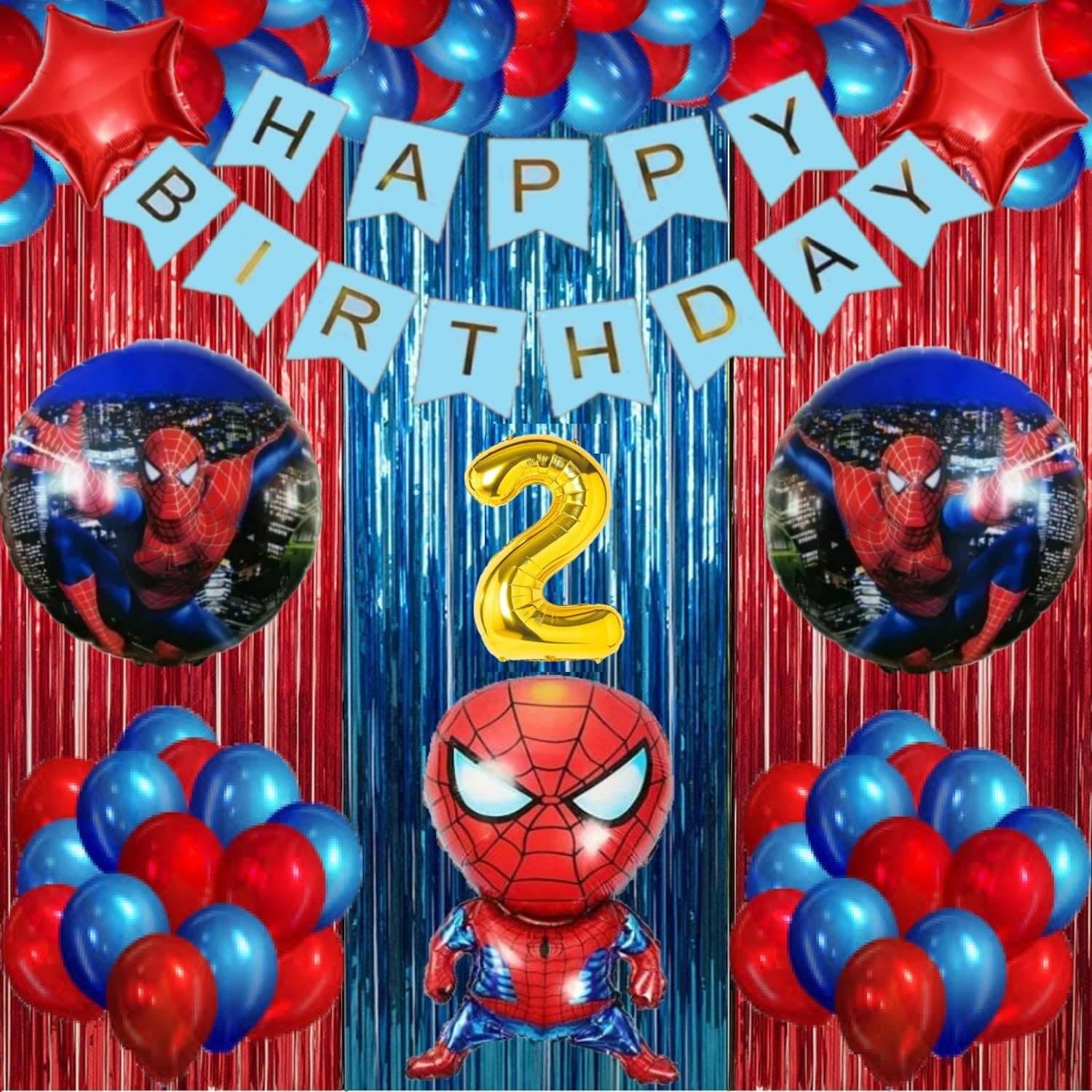 Urban Classic SpiderMan theme Happy Birthday Decoration kit for Boys and Gilrs | Birthday decoration items (2nd Birthday)     			Urban Classic SpiderMan theme Happy Birthday Decoration kit for Boys and Gilrs | Birthday decoration items (2nd Birthday)