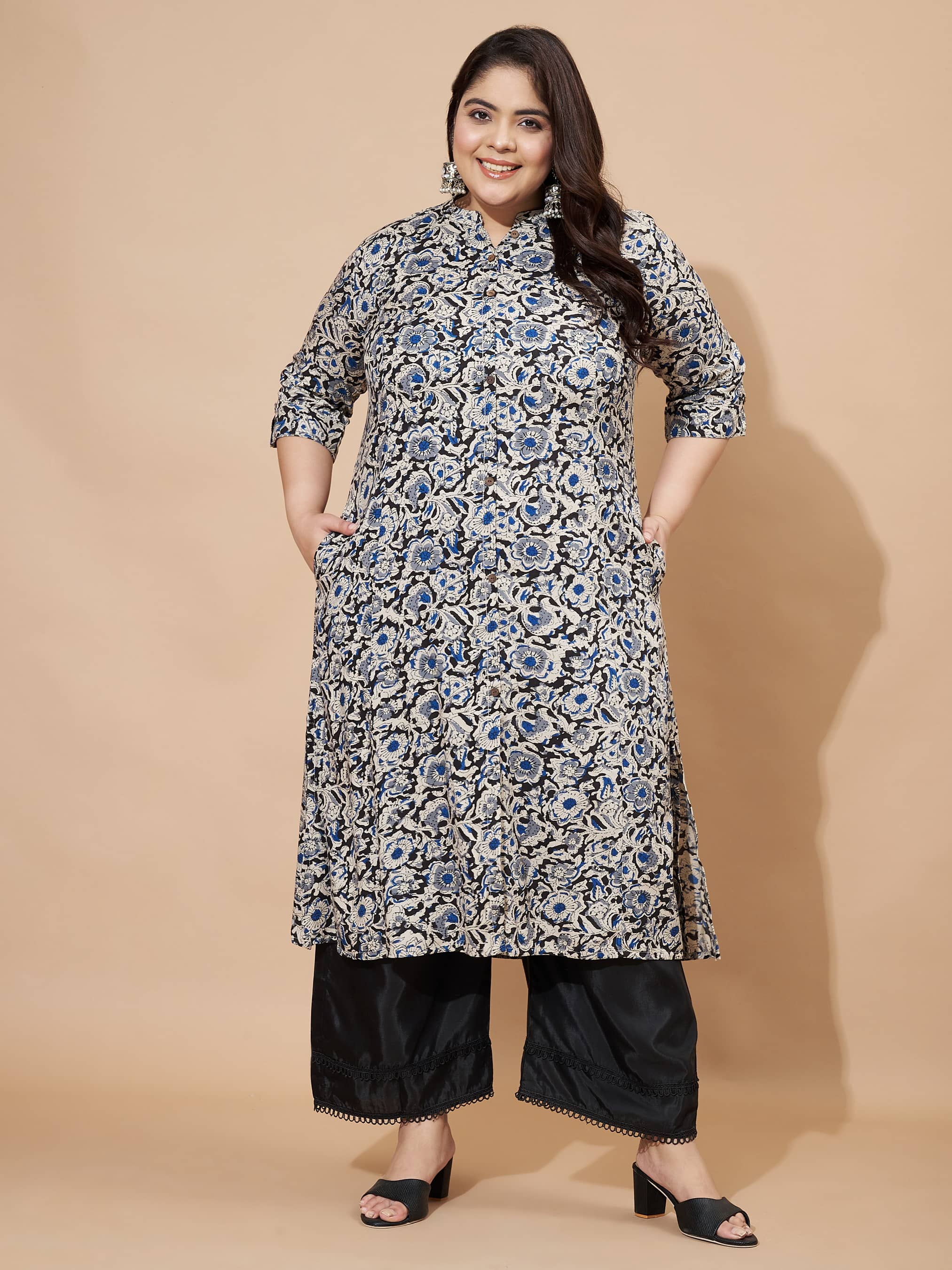 Vbuyz Pack of 1 Rayon Solid Straight Women's Kurti - ( Blue ) - Kurtis, Tunics | Buy online on ZillyBuy