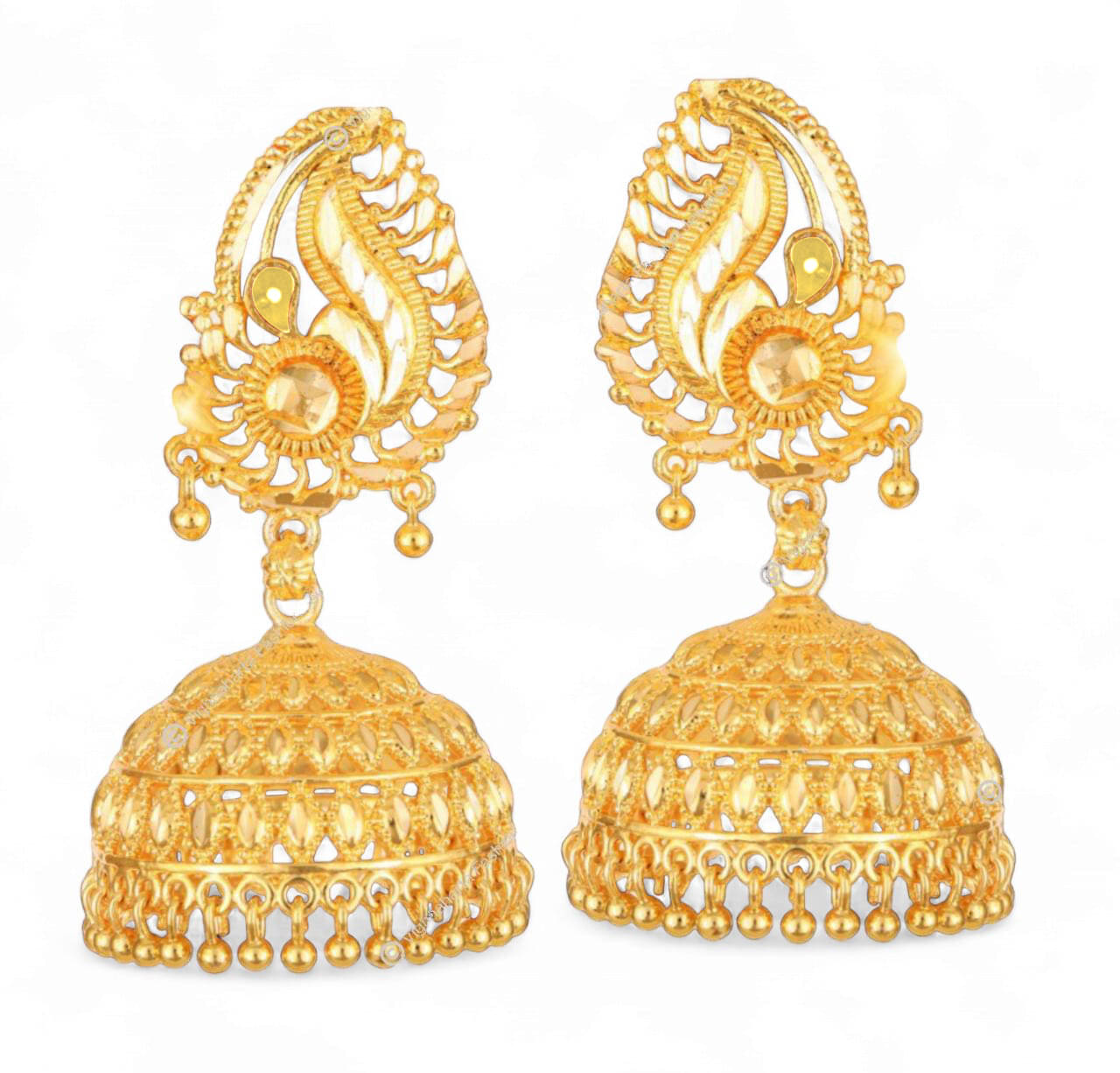     			Vighnaharta Golden Jhumki Earrings ( Pack of 1 )