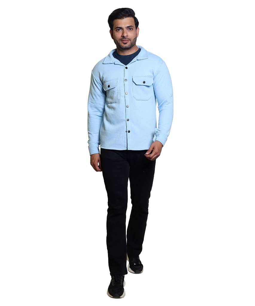     			Whyme Fashion Fleece Men's Casual Jacket - Blue ( Pack of 1 )
