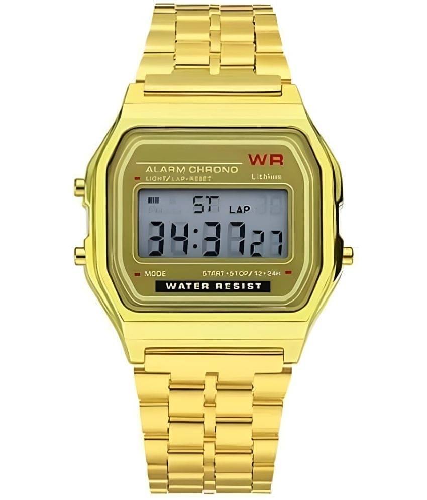     			BANDSMITH Gold Metal Digital Men's Watch