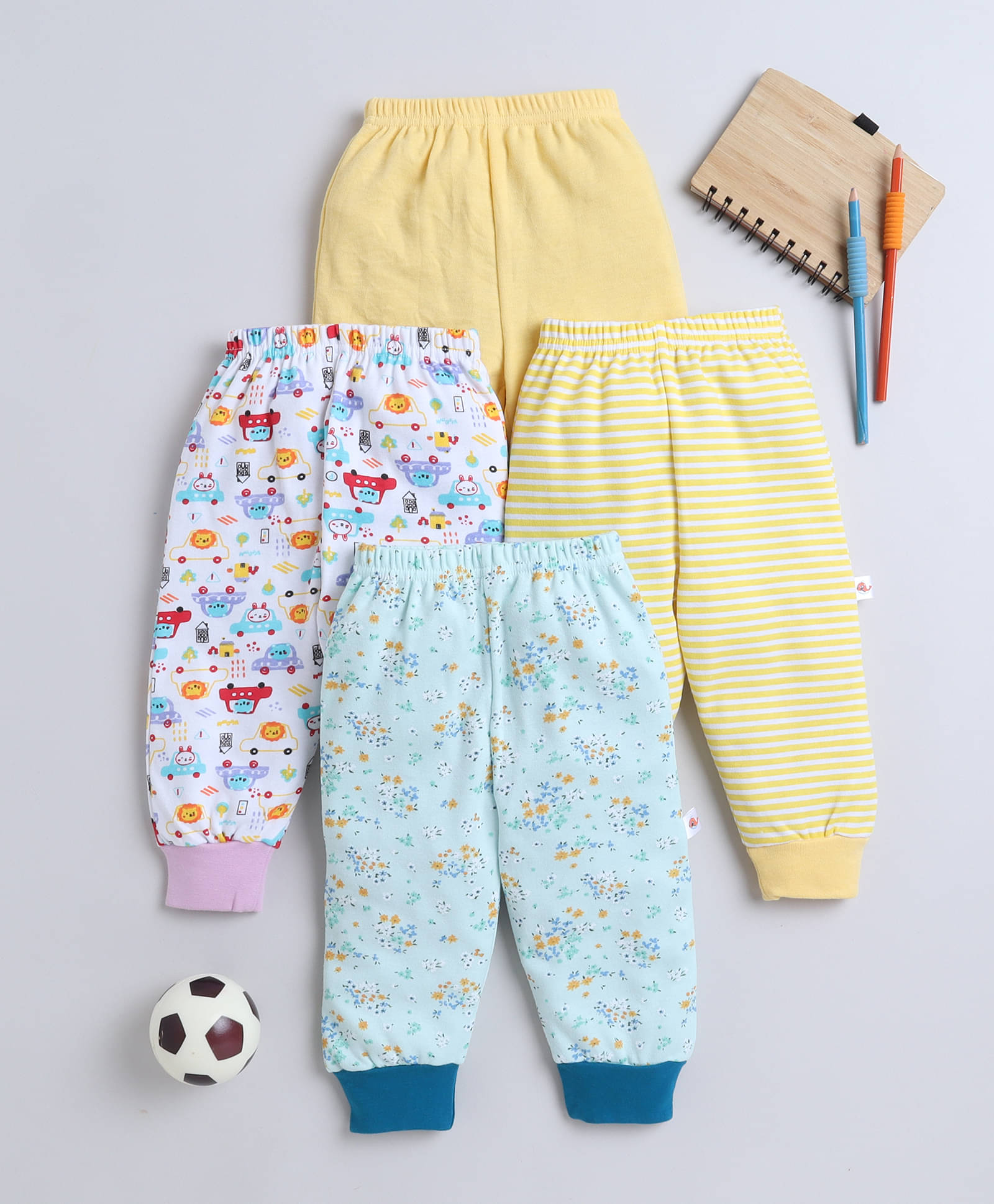 BUMZEE Pack of 4 Baby Girls Cotton Pyjama ( Yellow ) BUMZEE Pack of 4 Baby Girls Cotton Pyjama ( Yellow )