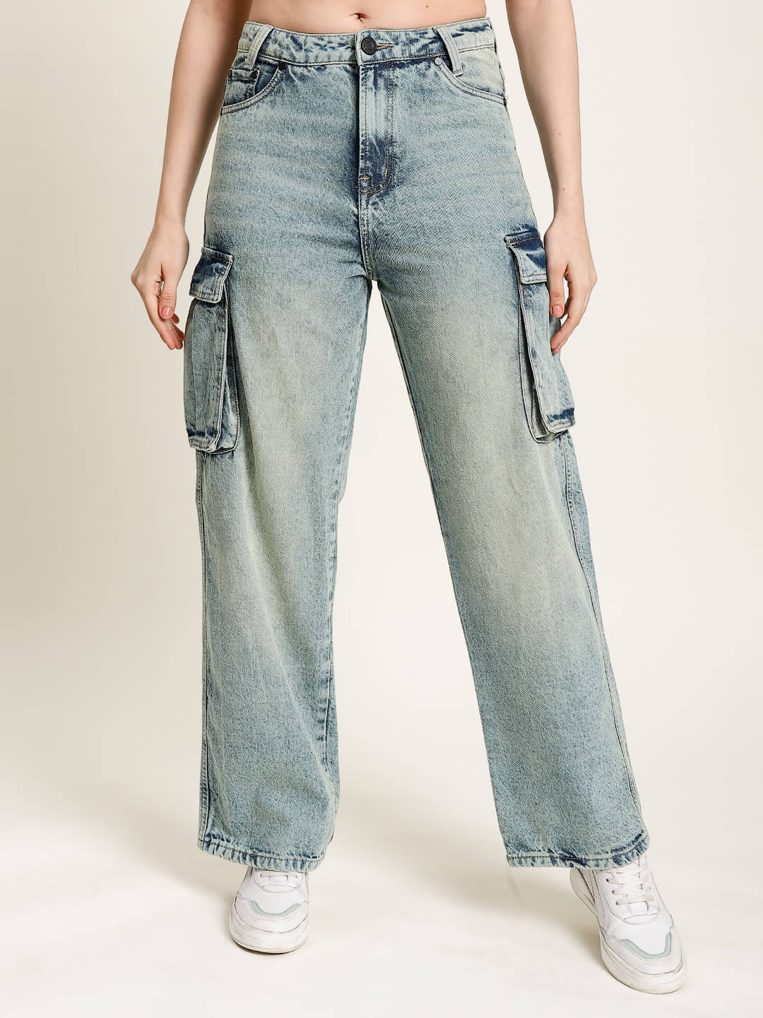     			Bene Kleed Women Classic Relaxed Fit High-Rise Low Distress Heavy Fade Jeans