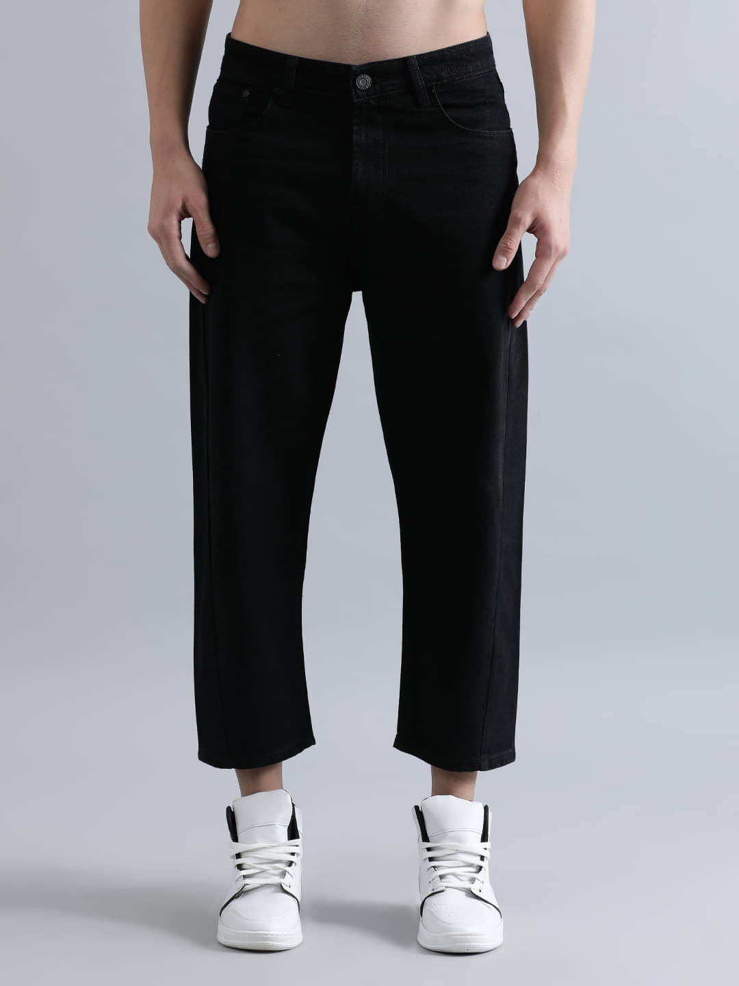 Bene Kleed Men Loose Fit Pure Cotton Printed Cropped Jeans Bene Kleed Men Loose Fit Pure Cotton Printed Cropped Jeans