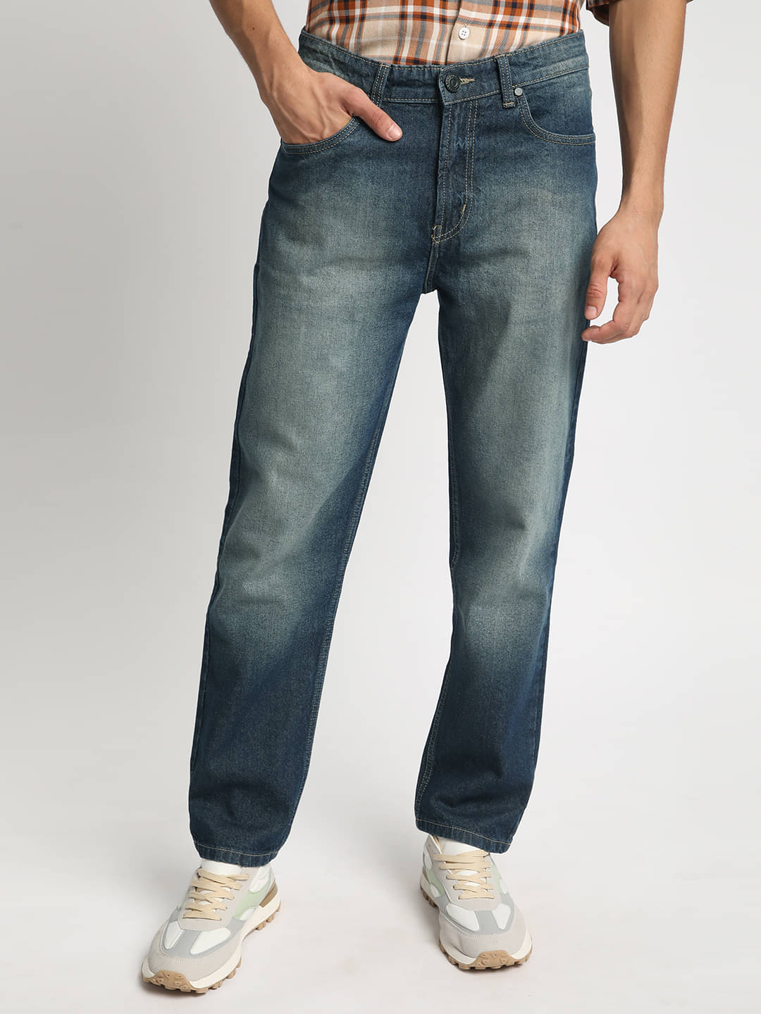 Bene Kleed Men Relaxed Fit Clean Look Tinted Pure Cotton Jeans Bene Kleed Men Relaxed Fit Clean Look Tinted Pure Cotton Jeans