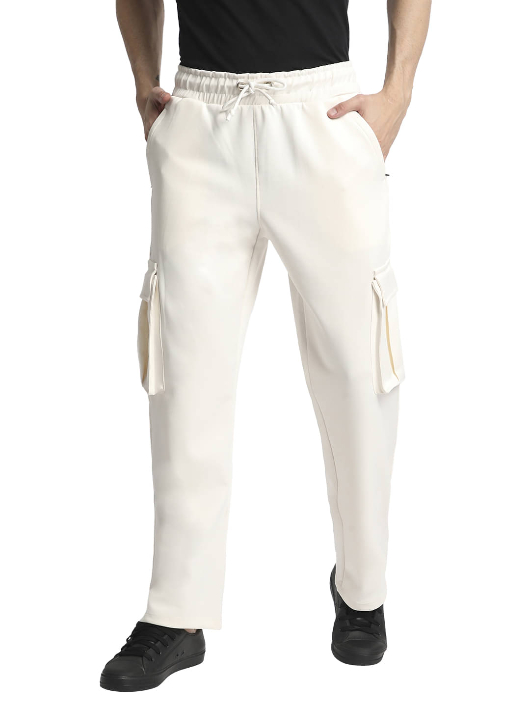    			Bene Kleed Regular Flat Men's Cargos - Off White ( Pack of 1 )