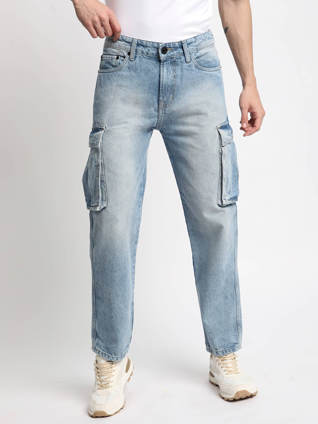     			Men Relaxed Light Fade Cargo Jeans