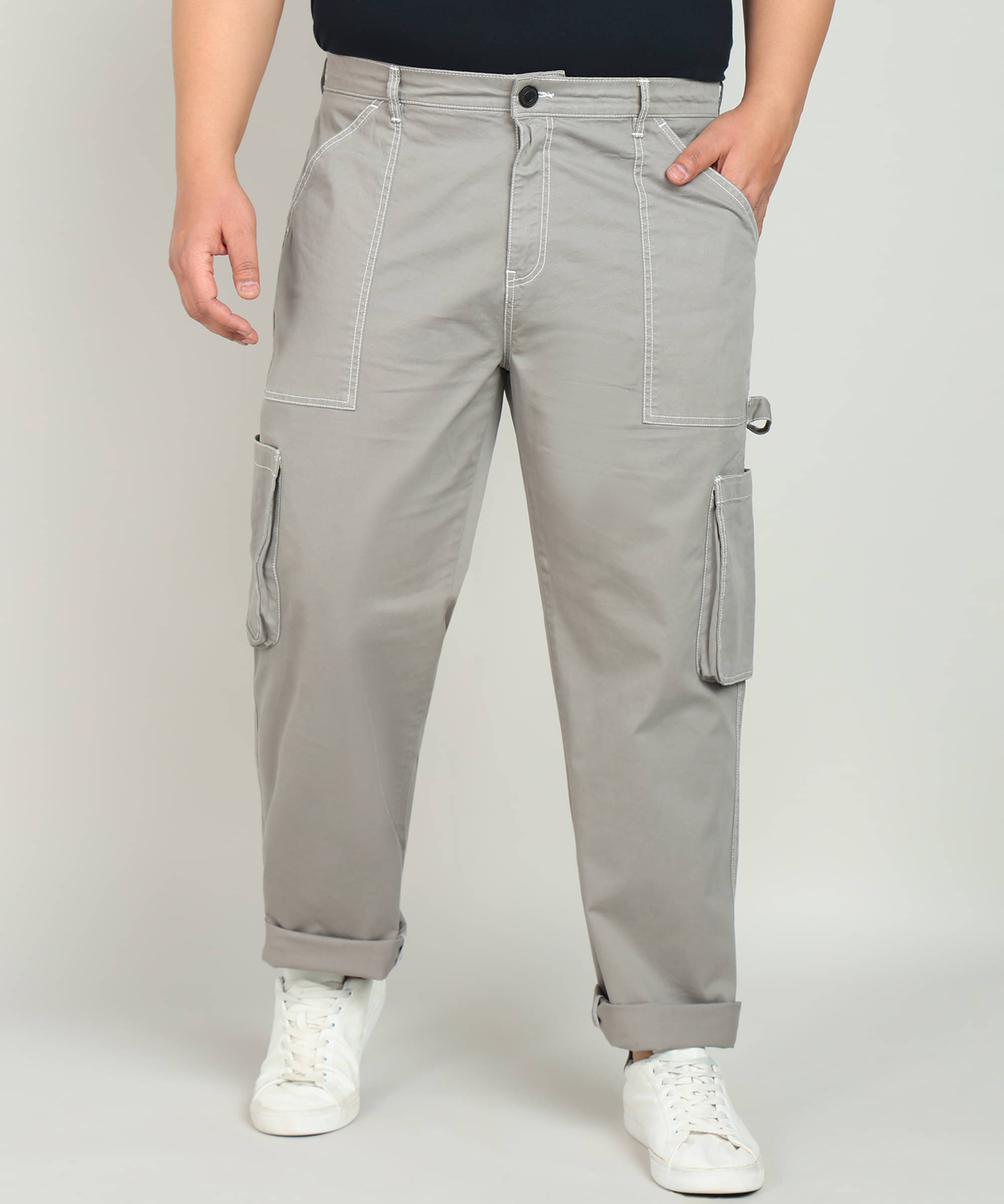     			Bene Kleed Plus Men Plus Size Straight Fit Carpenter Style Cargos