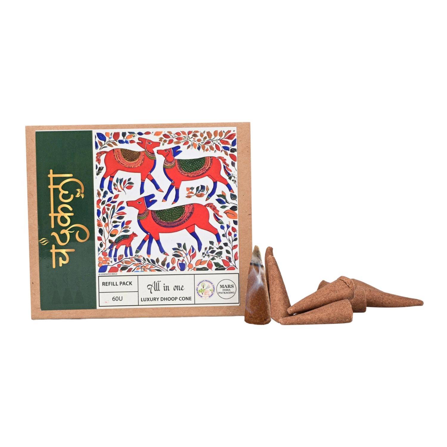 Chandrakala Incense Dhoop Cone Rose,Mogra,Musk,Loban,Kewda,Pure Sandal 60 Pieces ( Pack of 1 ) Chandrakala Incense Dhoop Cone Rose,Mogra,Musk,Loban,Kewda,Pure Sandal 60 Pieces ( Pack of 1 )