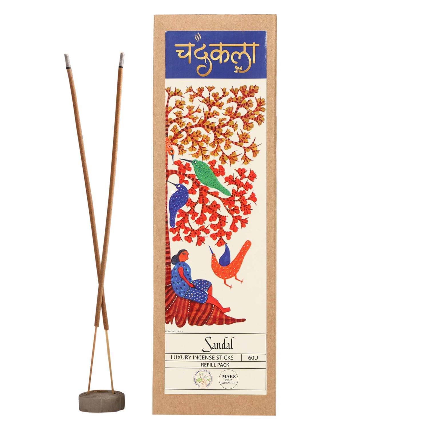     			Chandrakala Incense Stick Pure Sandal 60 Pieces ( Pack of 1 )