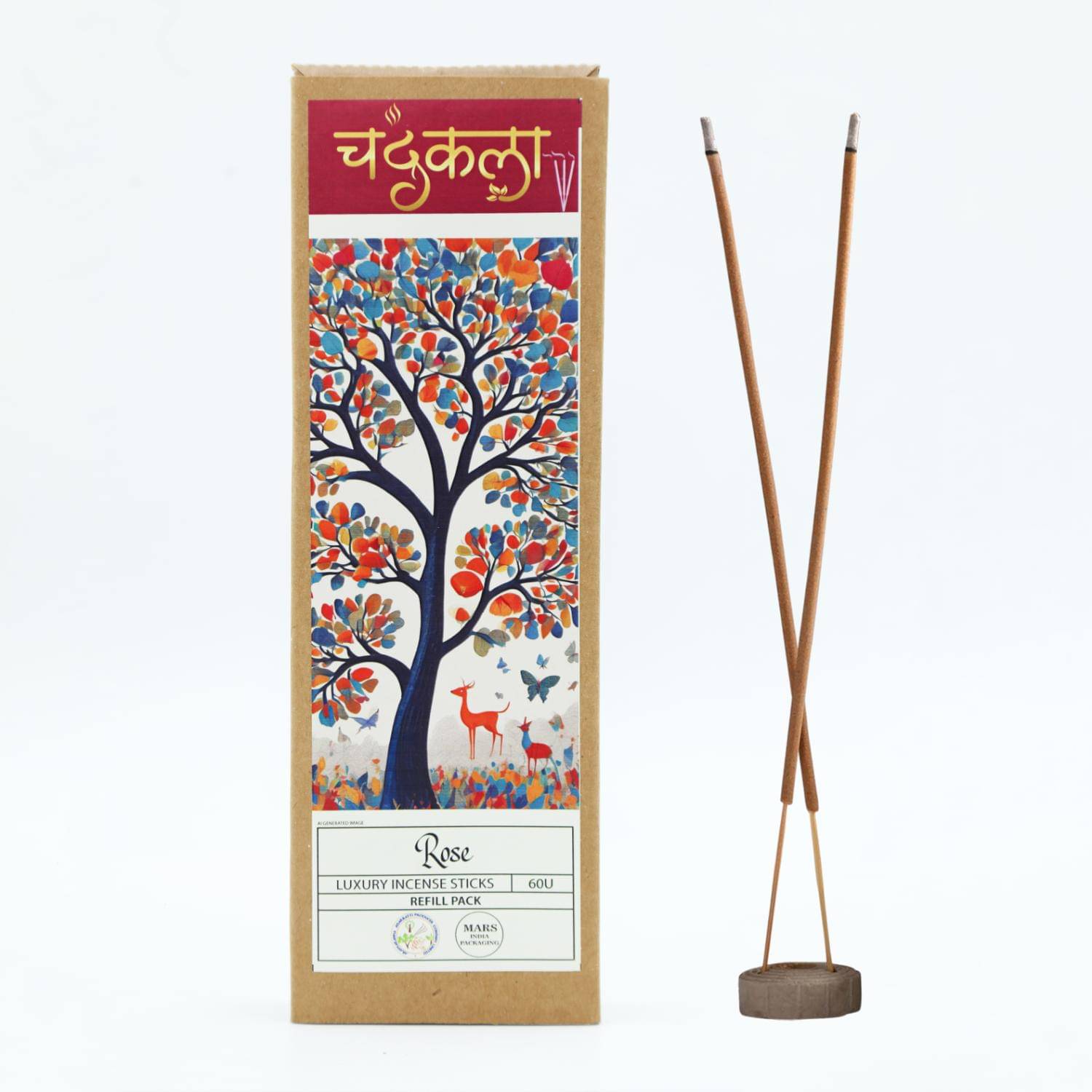    			Chandrakala Incense Stick Rose 60 Pieces ( Pack of 1 )