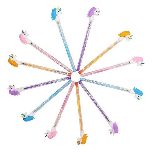     			ECLET  Beautiful Designer Unicorn Pencils (Pack of 12 Pencils) Assorted Colours