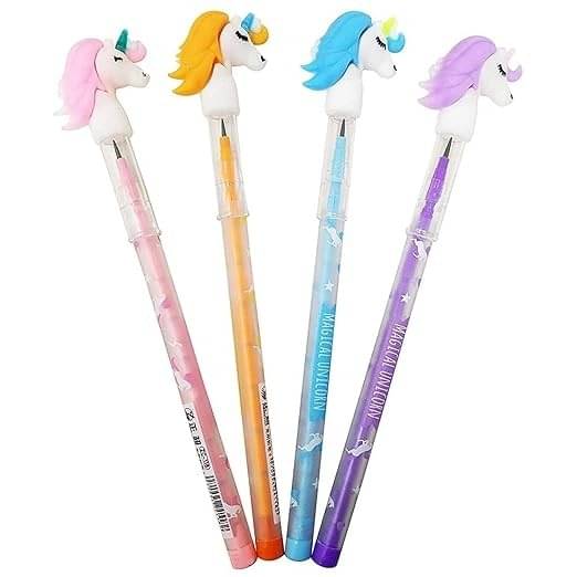     			Eclet Beautiful Designer Unicorn Pencils (Pack of 4 Pencils) Assorted Colours