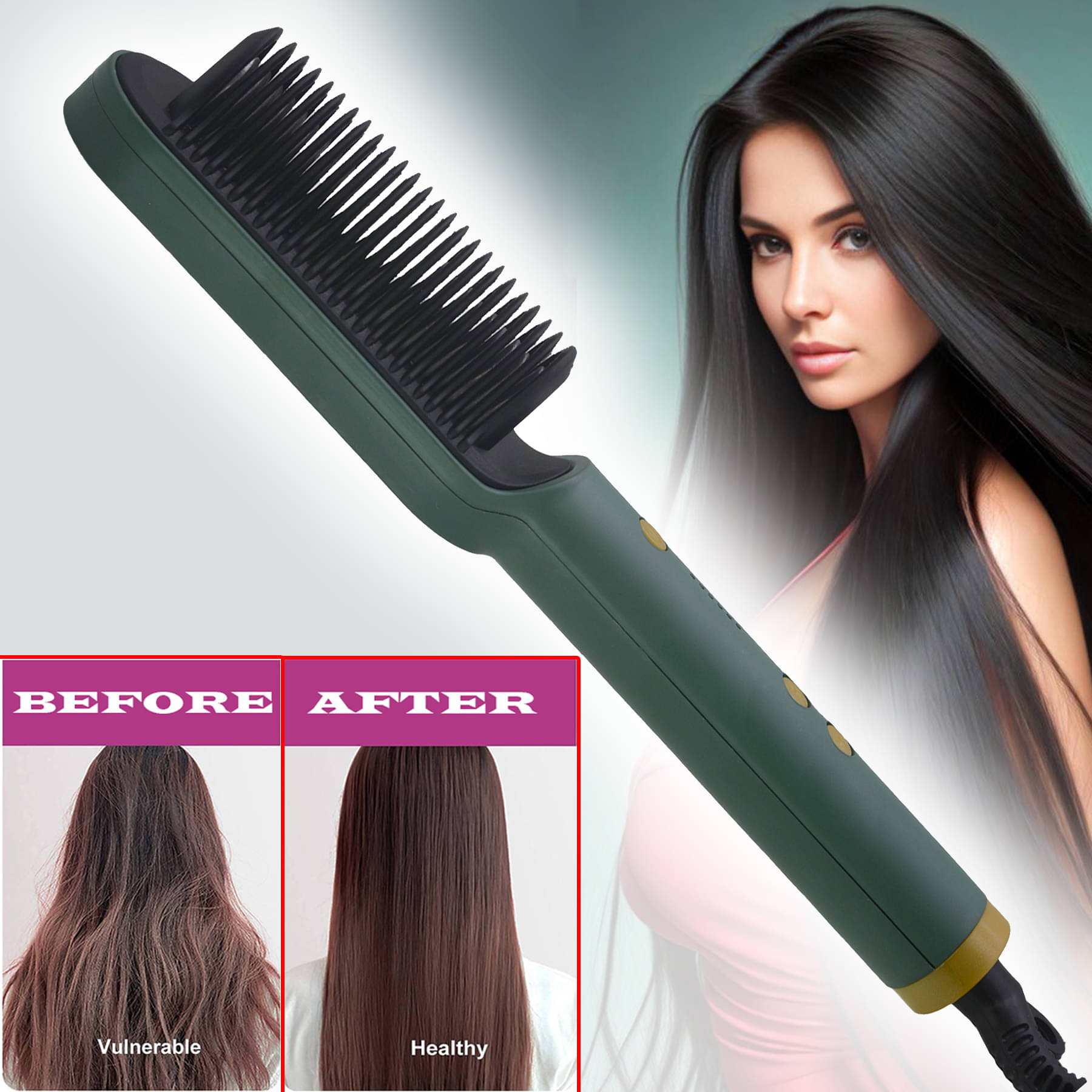     			JMALL Temperature Control Green Hair Straightener