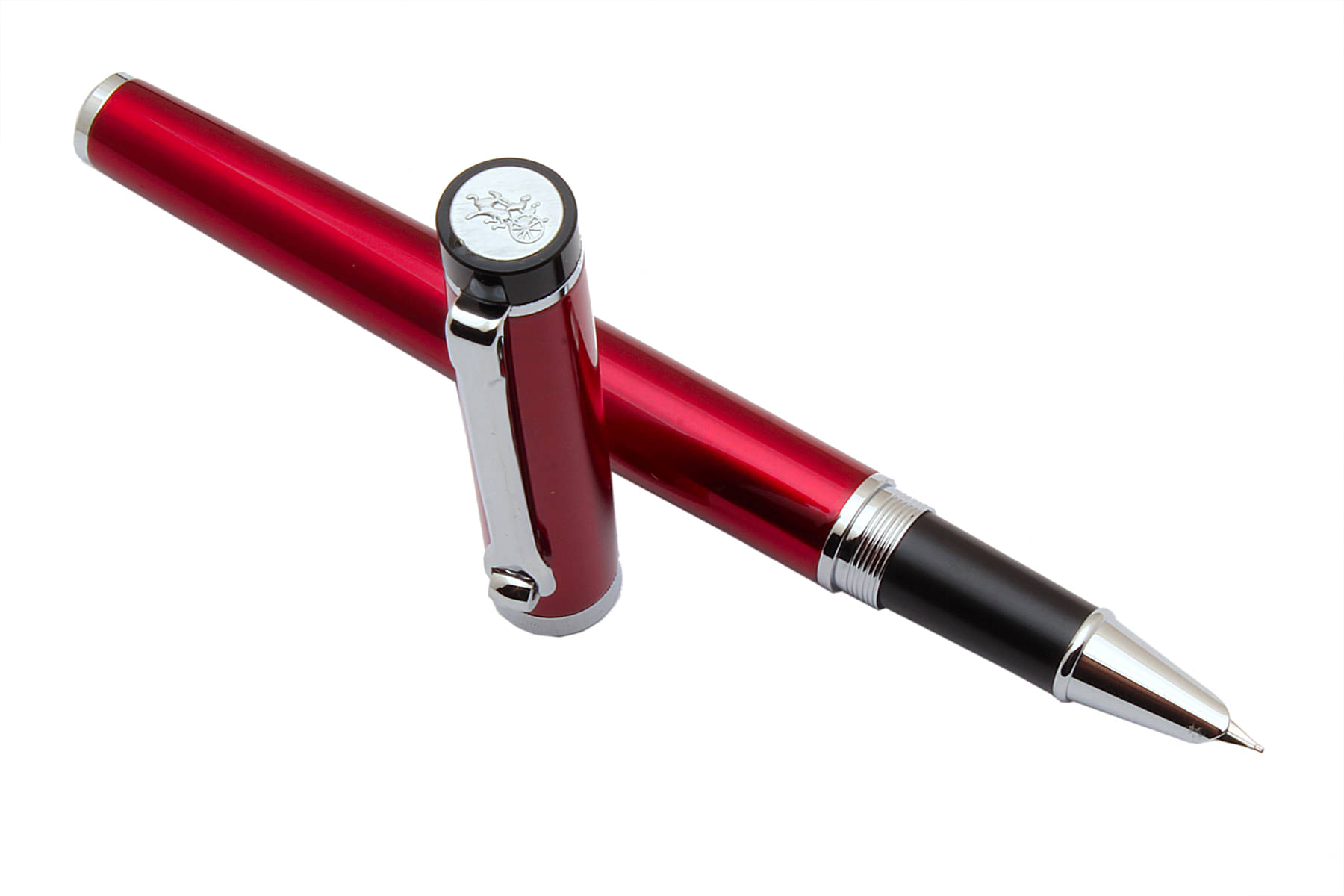     			Jinhao 998 Maroon Metal Body Fountain Pen With Hooded Fine Nib & Chrome Trims