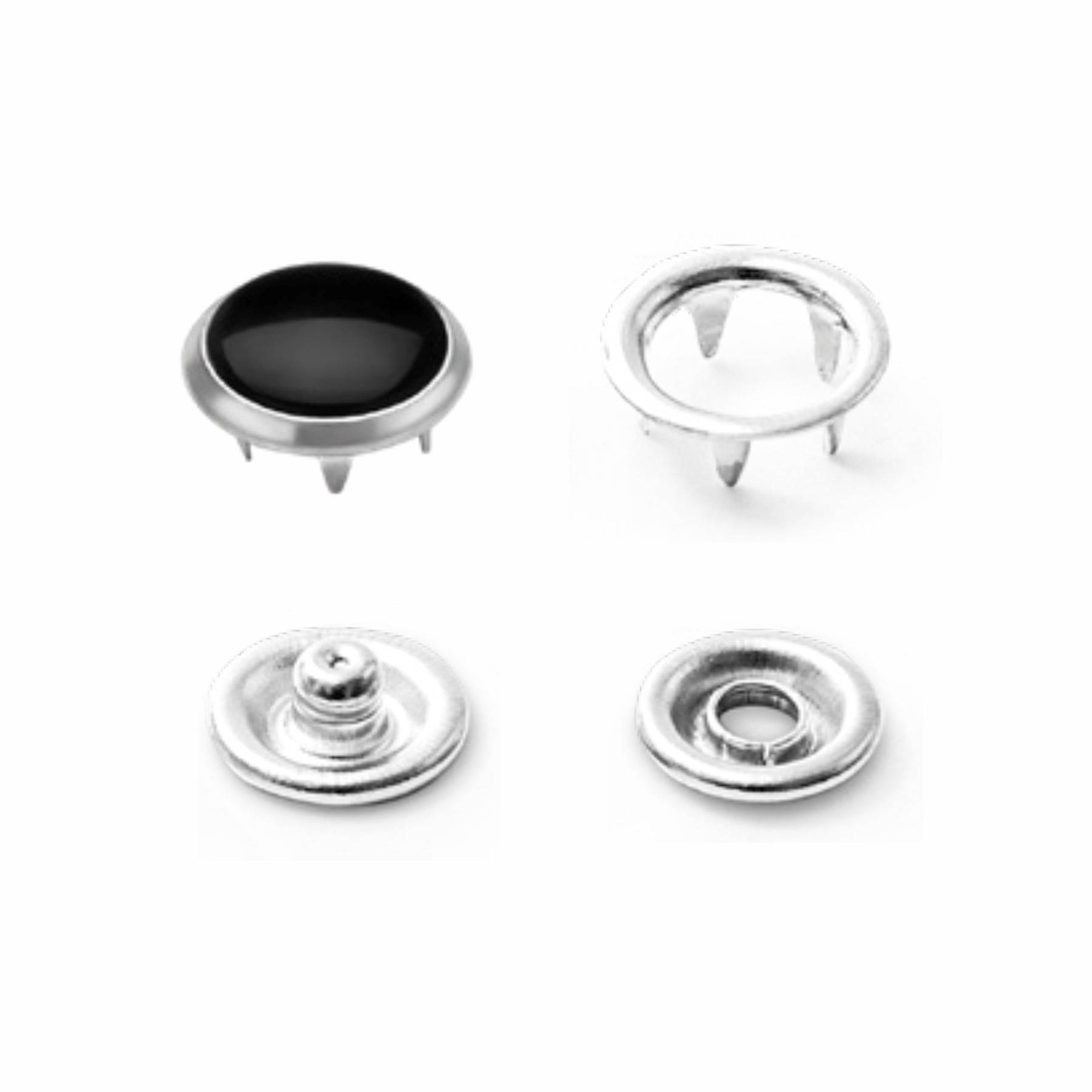     			Jyoti Prong Snap Open-Ring Cap - MOP Color 3 (100 Sets of Size 16 Line/10.5mm of Brass in Nickel Finish in a Pouch) Closures & Connectors, No-Sew Button Fastener for Tailoring/Sewing, etc. - Pack of 1