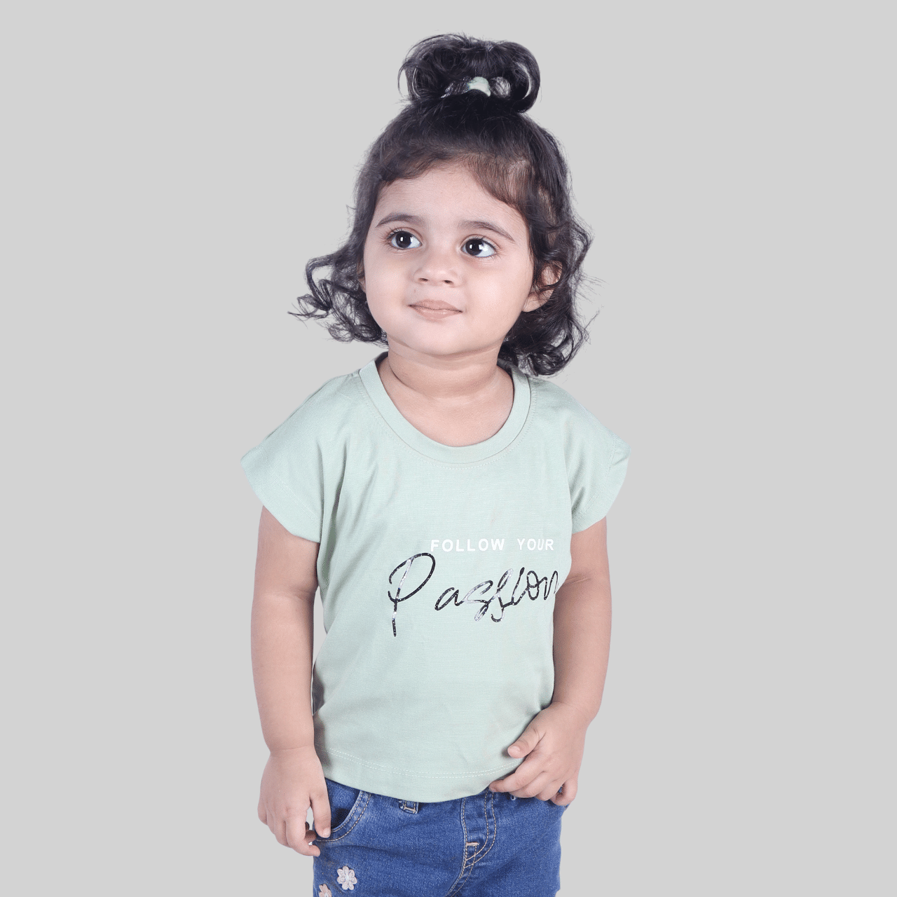     			Kidzee Kingdom Pack of 1 Girls Cotton T-Shirt ( Light Blue )