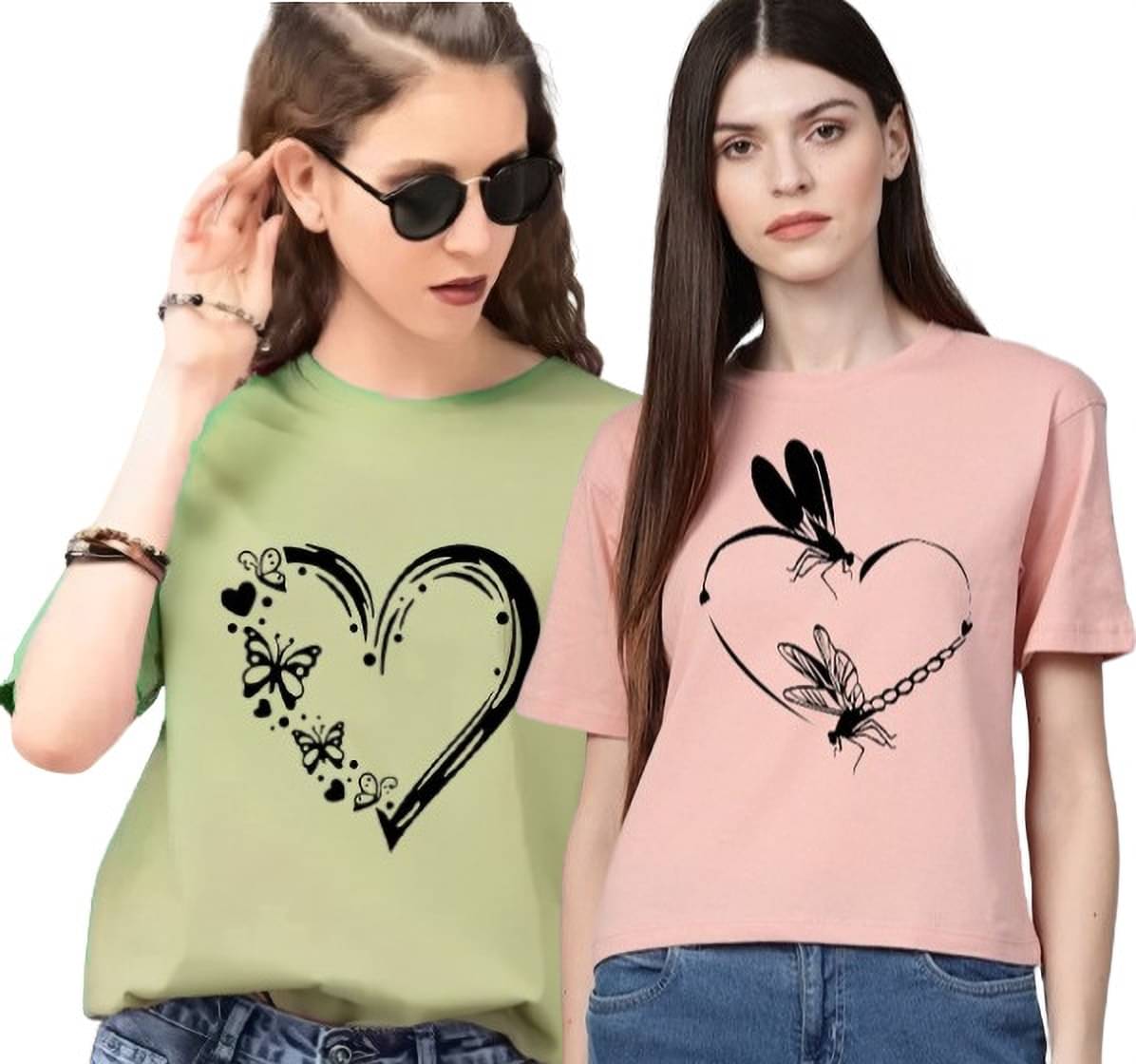Lecowar Women Polyester Printed Regular Fit Round Neck T-Shirt ( Multi Color )     			Lecowar Women Polyester Printed Regular Fit Round Neck T-Shirt ( Multi Color )