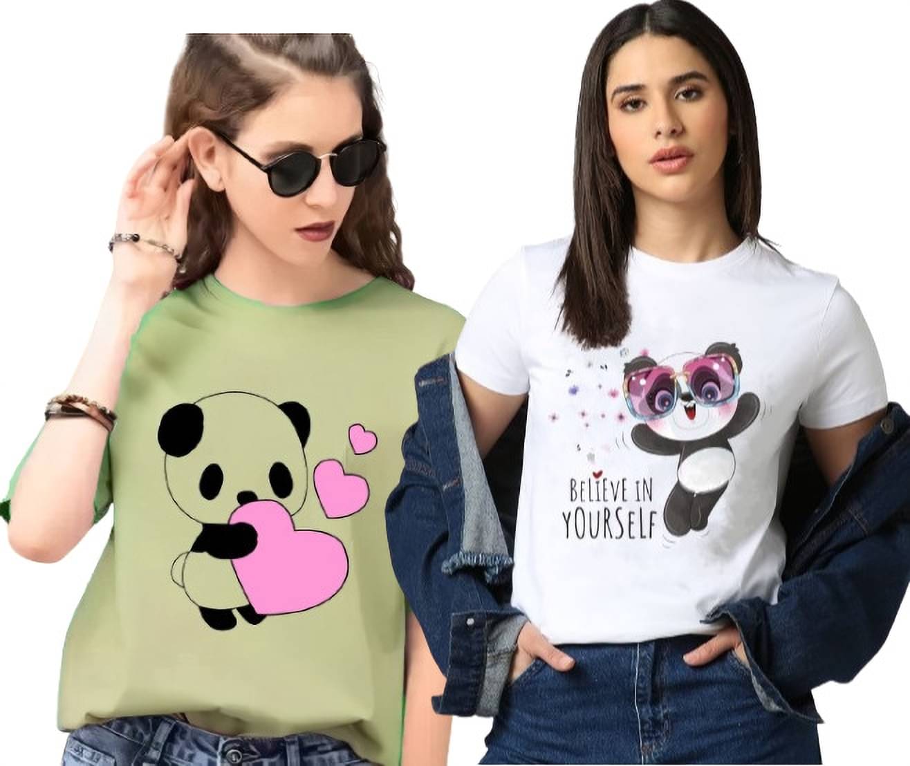 Lecowar Women Polyester Printed Regular Fit Round Neck T-Shirt ( Multi Color )     			Lecowar Women Polyester Printed Regular Fit Round Neck T-Shirt ( Multi Color )