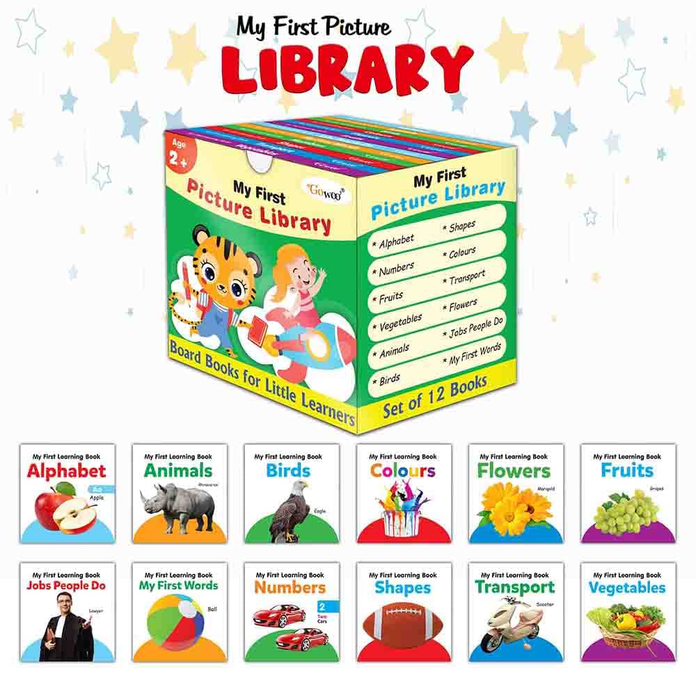     			My First Picture Library Box Of 12 (Pre-School Books) | Gift Set For Kids in Green : Kids Educational Board Book, Preschool Kids Books, Educational Board Book Collection