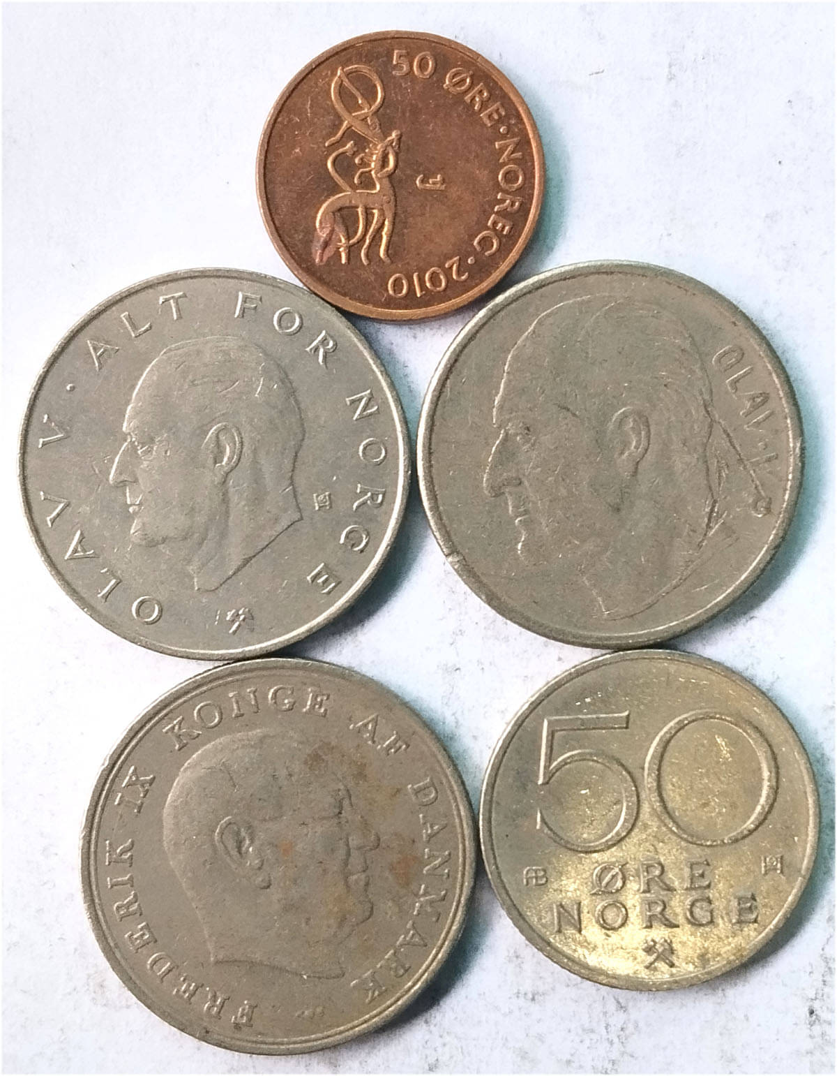     			NORWAY 5 DIFF COINS SET