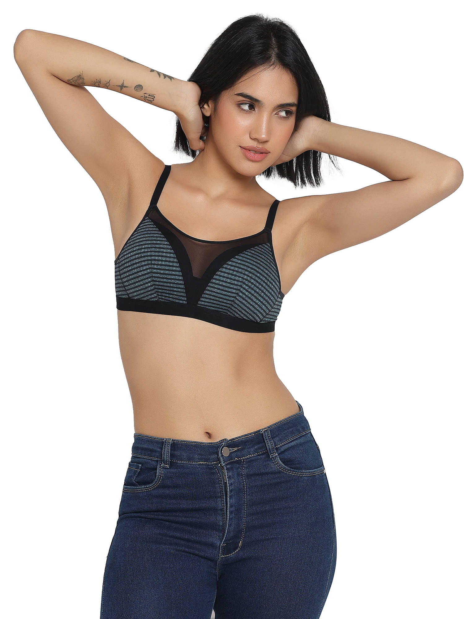     			PARKHA Pack of 1 Nylon Lightly Padded Everyday Bra For Women ( Black )