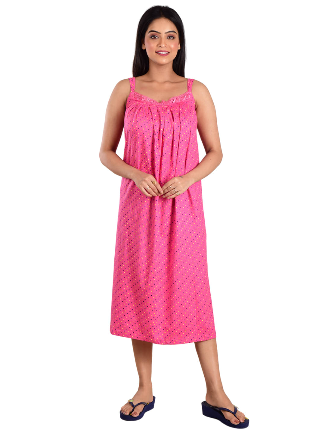 PIYALI'S CREATION WOMEN'S Light Pink Hosiery Women's Nightwear Nighty & Night Gowns ( Pack of 1 ) PIYALI'S CREATION WOMEN'S Light Pink Hosiery Women's Nightwear Nighty & Night Gowns ( Pack of 1 )