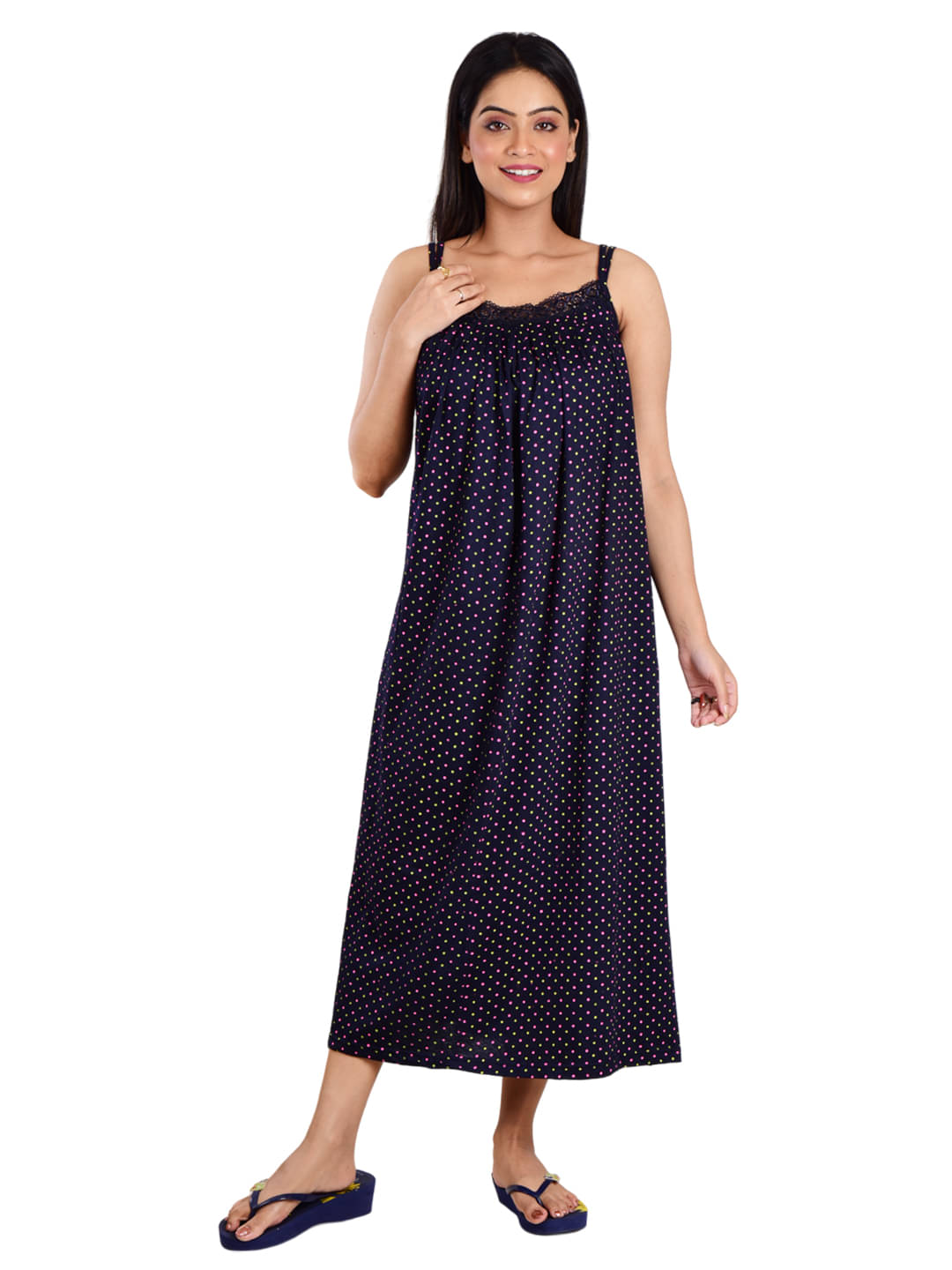     			PIYALI'S CREATION WOMEN'S Navy Blue Hosiery Women's Nightwear Nighty & Night Gowns ( Pack of 1 )